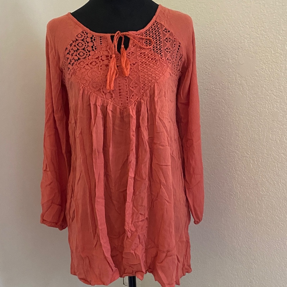 Purple Snow Coral Crochet Tunic